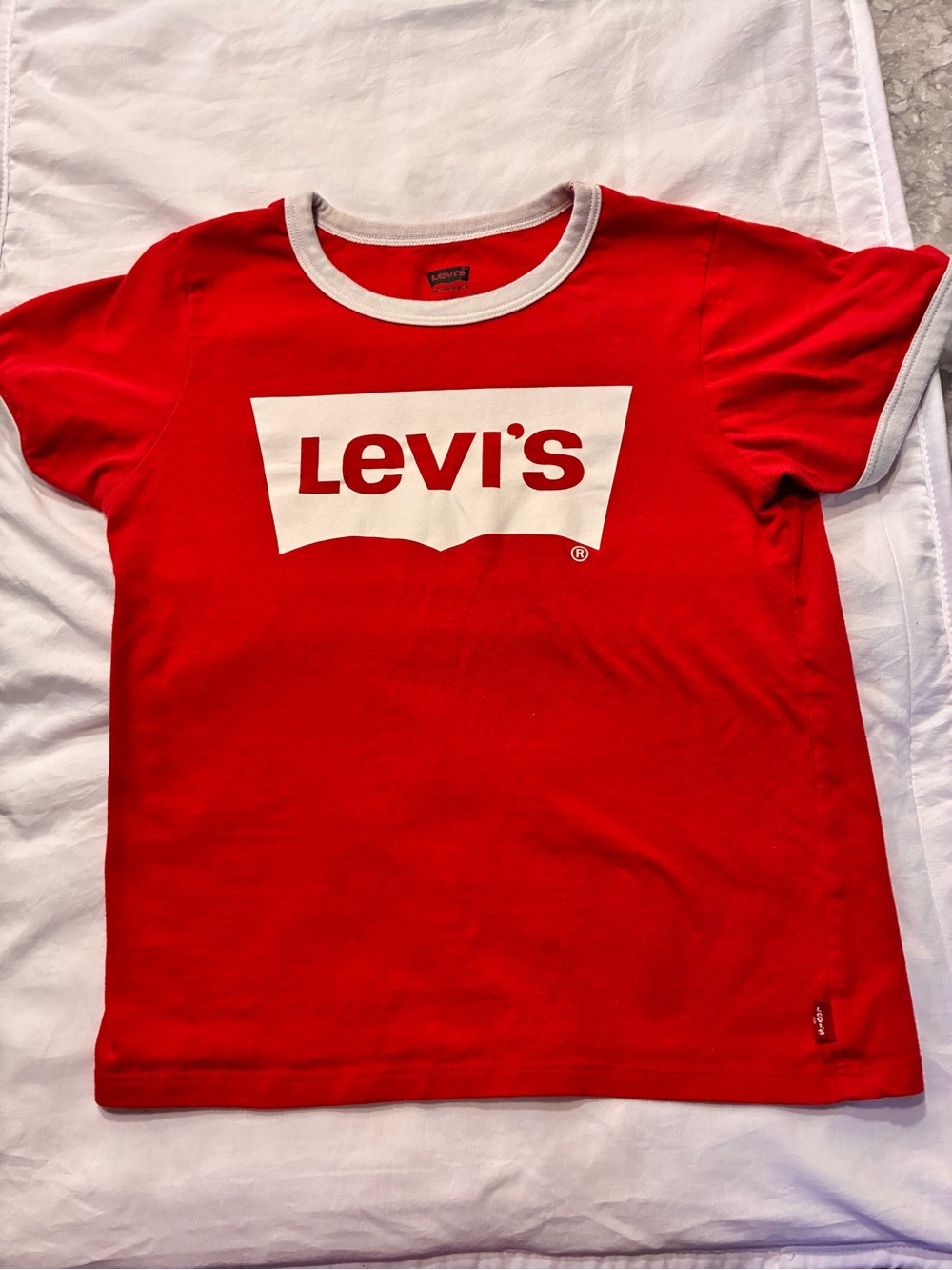 Levi's Kids Red Tee with White Logo and Trim